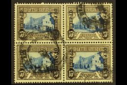 OFFICIALS 1935-49 10s Blue & Sepia, OFFICIAL AT LEFT, Block Of 4, SG O29, Used With Smudgy Pretoria Postmarks,... - Unclassified