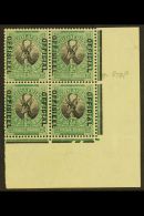 OFFICIALS 1929-31 ½d Black & Green, Issue 3 Control Block Of 4, STOP VARIETY On Afrikaans Stamp, SG O7,... - Unclassified