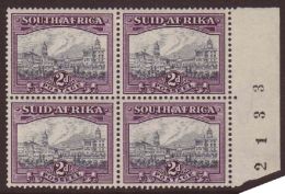 1933-48 2d Grey And Dull Purple, SG 58a, Very Fine Mint Marginal BLOCK OF FOUR With Sheet Number At Right. (2... - Non Classés