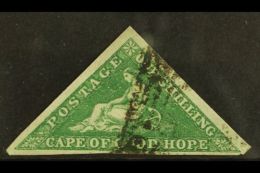 CAPE OF GOOD HOPE 1863-64 1s Bright Emerald-green Triangular, SG 21, Fine Used With Three Good To Huge Margins.... - Ohne Zuordnung