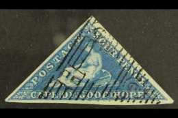 CAPE OF GOOD HOPE 1853 4d Deep Blue On Deeply Blued Paper, SG 2, Very Fine Used With 3 Good Margins, Crisp... - Ohne Zuordnung