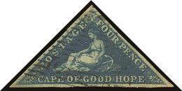 CAPE OF GOOD HOPE 1853 4d Deep Blue On Deeply Blued Paper, SG 2, Fine Used, Good Even Margins. For More Images,... - Zonder Classificatie