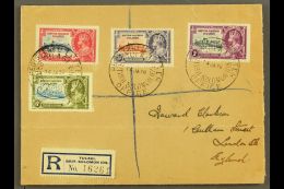 1935 Silver Jubilee Complete Set, SG 53/56. Fine Used On Reg Cover To England, Tied By REGISTERED LETTER OFFICE /... - Salomonseilanden (...-1978)