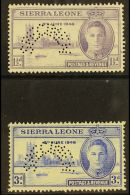 1946 Victory Set Complete Perf "Specimen", SG 201s/2s, Very Fine Mint. (2 Stamps) For More Images, Please Visit... - Sierra Leona (...-1960)