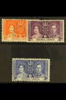 1937 Coronation Set Complete, Perforated "Specimen", SG 185s/7s, Very Fine Mint Large Part Og. (3 Stamps) For More... - Sierra Leona (...-1960)