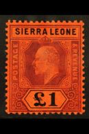 1911 £1 Purple And Black / Red, Wmk Mult Crown CA, SG 111, Never Hinged Mint. For More Images, Please Visit... - Sierra Leona (...-1960)