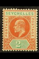1906 2c Chestnut And Green, Dented Frame, SG 60a, Very Fine Mint. For More Images, Please Visit... - Seychellen (...-1976)
