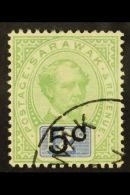 1889-92 5c On 12c Green And Blue, No Stop After "C", SG 26a, Cds Used, Colour Slightly Faded.  For More Images,... - Sarawak (...-1963)