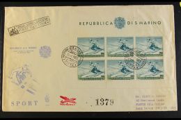 1953 200L Sports - Skiing Air Sheetlet (Sassone 15) On Illustrated FIRST DAY COVER With Neat Typed Address, Some... - Otros & Sin Clasificación