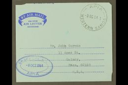 1961-1964 OFFICIAL AEROGRAMMES. Three Stampless All Different Formula Air Letter Sheets Addressed To USA, All... - Samoa (Staat)