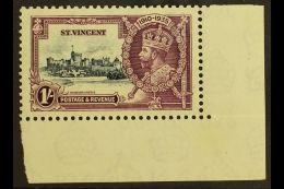 1935 1s Slate And Purple Silver Jubilee, Variety "Kite And Horizontal Log", SG 145I, Superb Never Hinged Mint... - St.Vincent (...-1979)