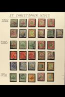 1903-63 USED COLLECTION In Mounts On Album Pages. Includes 1903 Set To 6d Then 2s & 2s6d, 1905-18 Set To 1s... - St.Kitts Und Nevis ( 1983-...)