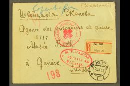 1915 (23 March) Registered Censored Cover From Riga To The Prisoners Of War Agency In Switzerland, Bearing 3k (x2)... - Other & Unclassified