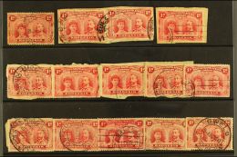 1910-13 1d DOUBLE HEADS With "OD" FLAWS, Group Of 13, Each With The Flaw, Different Stages Of The Flaw Also... - Sonstige & Ohne Zuordnung