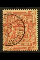 1892-93 £2 Rose-red Arms, SG 11, Fine Salisbury/Mashonaland MR 12 1895 Cds. For More Images, Please Visit... - Other & Unclassified