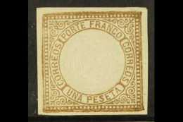 1863 1p Brown Arms SG 16, Scott 13, Mint With Four Margins And Large Part Gum, Small Marginal Tear And Pinhole.... - Pérou