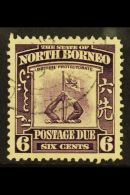 POSTAGE DUES 1939 6c Violet, Crest, SG D87, Very Fine Used. For More Images, Please Visit... - North Borneo (...-1963)