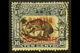 1901-05 Protectorate 10c Brown And Slate Blue, SG 134e, Neat Sandakan Squared Circle, Scarce. For More Images,... - Noord Borneo (...-1963)