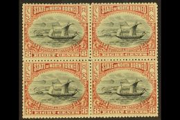1897-1902 8c Black And Brown-purple Perf 13½-14, SG 102, BLOCK OF FOUR Very Fine Never Hinged Mint. Lovely!... - Nordborneo (...-1963)