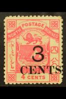 1886 3c On 4c Pink Perf 14, SG 18 Mint With Large Part Gum.  For More Images, Please Visit... - Nordborneo (...-1963)