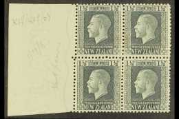 1916 KGV 1½d Grey-slate Marginal BLOCK OF FOUR Composed Of Two Vertical Step-perf Pairs (SG 431c & SG... - Sonstige & Ohne Zuordnung