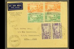 1941 FIRST FLIGHT VILA-SUVA (31st March) Attractive Envelope To Fiji Bearing 1938 English And French 5c To 15c... - Andere & Zonder Classificatie