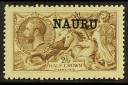 1916-23 2s6d Pale Brown "Seahorse" Bradbury Printing, SG 25, Fine Mint. For More Images, Please Visit... - Nauru