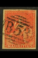 1858 (6d) Vermilion Britannia, SG 28, Fine Used With Clear To Large Margins And Neat Central "B 53" Barred Oval... - Mauricio (...-1967)