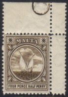 1905 4½d Brown, SG 57, Very Fine Never Hinged Mint. For More Images, Please Visit... - Malte (...-1964)