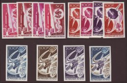 1967 AIR Satellites Set (Yvert 42/44, SG 141/43) - Four Different Imperf COLOUR TRIAL PROOFS For Each Value,... - Malí (1959-...)