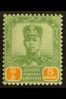 JOHORE 1918-20 $5 Green & Orange, SG 101, Fine Mint, Very Fresh. For More Images, Please Visit... - Autres & Non Classés