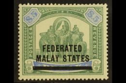 FMS 1900 $5 Green & Ultramarine Overprint On Perak, SG 13, Fine Mint, Very Fresh & Attractive. For More... - Sonstige & Ohne Zuordnung