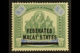 FMS 1900 $5 Green & Ultramarine Overprint On Perak, SG 13, Fine Mint, Very Fresh & Attractive. For More... - Andere & Zonder Classificatie