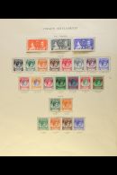 1937-41 VERY FINE MINT COLLECTION King George VI Issues Complete On Printed Album Page, Includes 1937 Coronation... - Straits Settlements