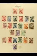 1918-1940 FINE USED COLLECTION On Pages, All Different, Inc 1918 Perf Set, 1919 Thin Paper Imperf Set & Perf... - Letonia