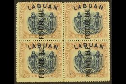 POSTAGE DUE 1901 24c Blue And Lilac-brown, Perf 14½-15, SG D9b, Fine Mint BLOCK OF FOUR, Some Vertical Perf... - North Borneo (...-1963)