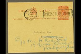 1955 (8 Mar) Locally Addressed 1d QEII Postal Card With Fine "PRINCESS ALICE APPEAL" Slogan Cancel. For More... - Jamaica (...-1961)