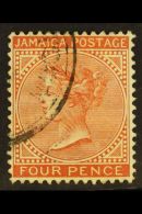 1905-11 4d Red-brown QV, SG 48, Very Fine Used, Expertized A.Diena & Sorani, Fresh. For More Images, Please... - Jamaica (...-1961)
