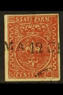 PARMA 1853 25c Red Brown, Sass 8, Superb Used With Large Margins All Round And Part S/l Parma Cancel. Signed... - Unclassified