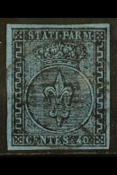 PARMA 1852 40c Black On Blue, Sass 5, Superb Cds Used, With Four Good Margins; Signed Sorani. Rare Stamp.  Cat... - Ohne Zuordnung