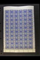 1952 POSTAGE DUE 3d Blue, SG D9, Complete Pane Of Sixty, Showing Listed Varieties At 10/1 And 10/3, Lightly Hinged... - Other & Unclassified