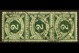 1940 POSTAGE DUE 2d Deep Green, Watermark Inverted SG D 8w, Fine Cds Used Vertical Strip Of Three. For More... - Other & Unclassified