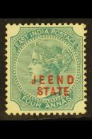 JIND 1885 4a Green "JEEND" Overprint, SG 10, Fine Mint For More Images, Please Visit... - Andere & Zonder Classificatie