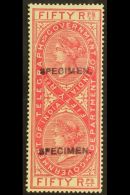 TELEGRAPH STAMPS 1882 50r Carmine, SG T41, Very Fine Mint, Lightly Hinged, With "SPECIMEN" Overprint. For More... - Otros & Sin Clasificación