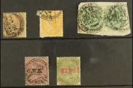 RAILWAY SORTING OFFICE POSTMARKS On 1856-78 1a, 2a, And 4a Pair, Plus Other Straight Line Cancels On Later QV 1a... - Otros & Sin Clasificación
