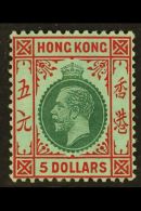 1914 $5 Green And Red On White Back, Geo V, SG 115a, Superb Mint. Barely Hinged, Well Centred With Full Original... - Otros & Sin Clasificación