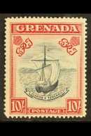 1938 10s Slate Blue And Brt Carmie, Narrow, SG 163b, VfM Cat £300 For More Images, Please Visit... - Grenada (...-1974)