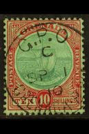 1908 10s Green & Red On Green, Wmk Crown CA, SG 83, Superb Used. For More Images, Please Visit... - Grenada (...-1974)