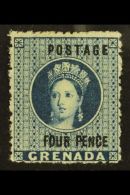 1881 4d Blue Overprint, SG 23, Fine Mint, Very Fresh. For More Images, Please Visit... - Grenade (...-1974)