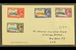 1935 Silver Jubilee Complete Set, SG 36/39, Fine Used On Reg Cover To USA Tied By GILBERT & ELLICE ISLANDS... - Gilbert- Und Ellice-Inseln (...-1979)